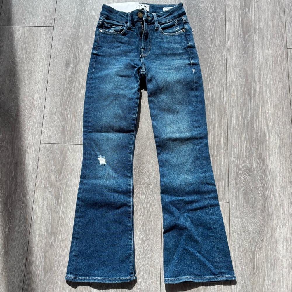 Frame Denim Mid-Rise Cropped Bootcut Jeans